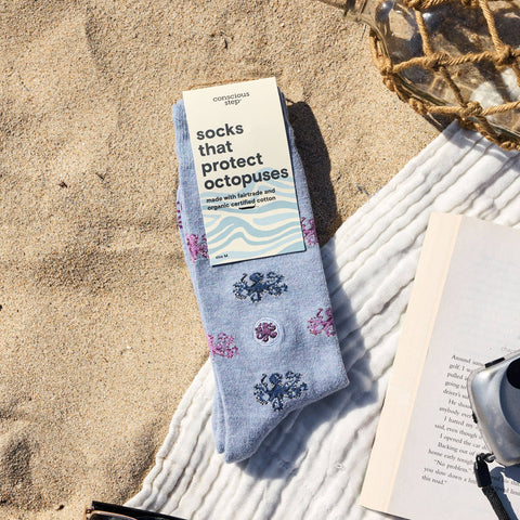 Socks that Protect Octopuses - Periwinkle