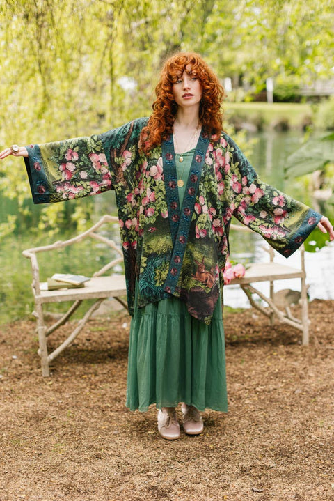 Matinée Duster Kimono - The Daydreamer w/ Roses & Rabbits