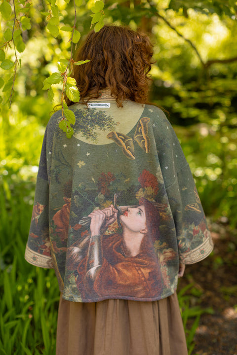 Fleece Cottage Cardigan Jacket - The Messenger with Joan of Arc