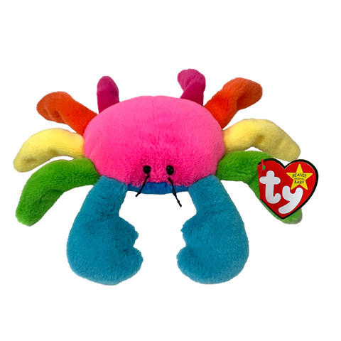 Stuffed Animal - Beanie Baby Scuttle Rainbow Crab 8"
