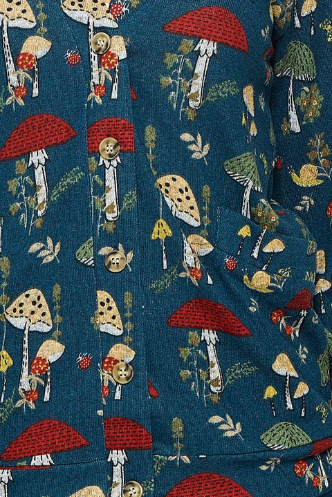 Cardigan - Mushrooms Floral + Bugs Navy