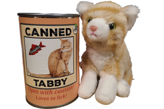 Stuffed Animal - Canned Orange Tabby Cat