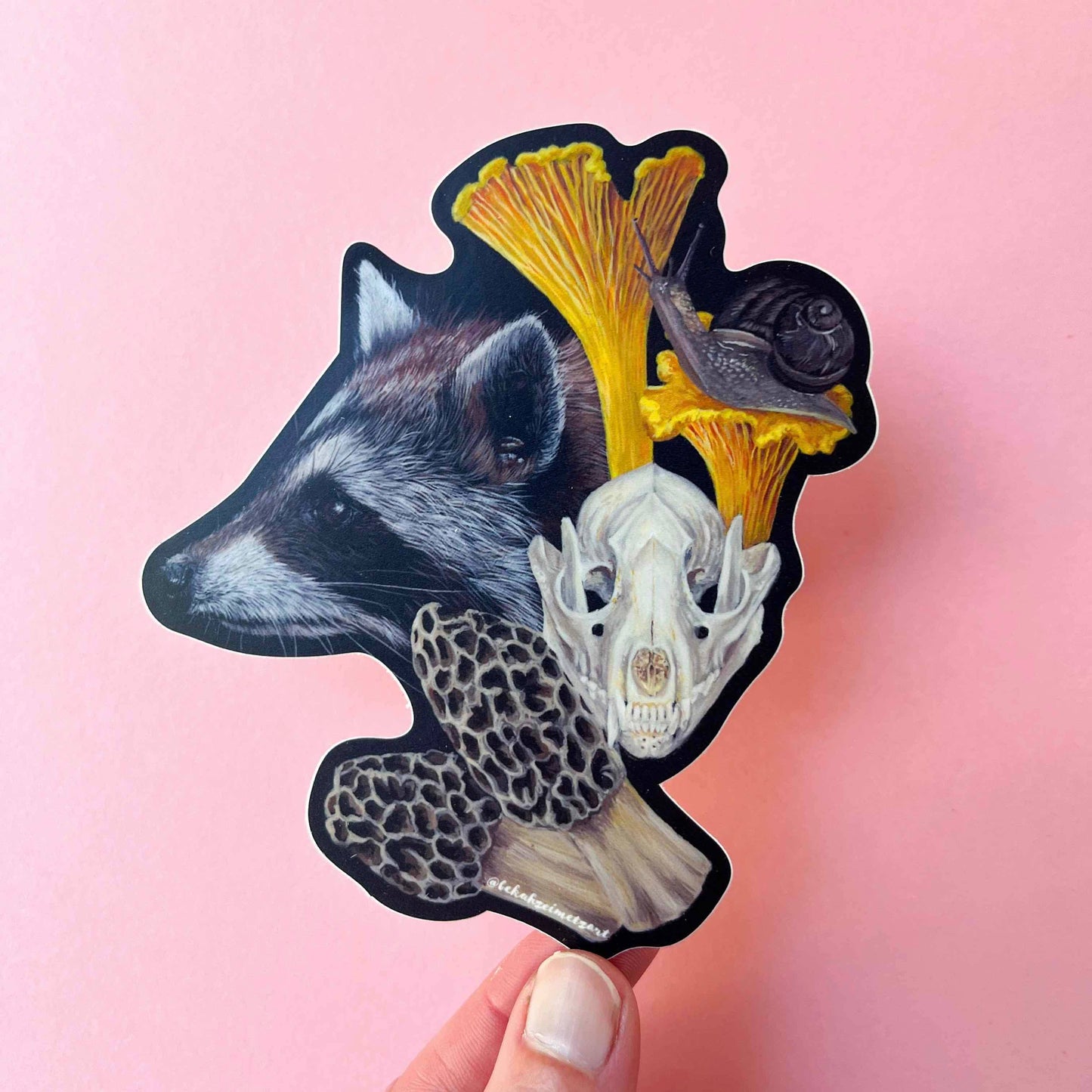 Sticker - Raccoon + Mushroom + Skull
