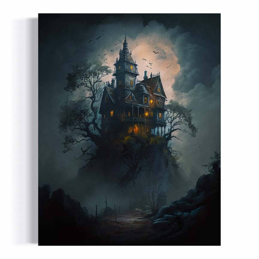 Haunted House in the Trees Art Print RD383