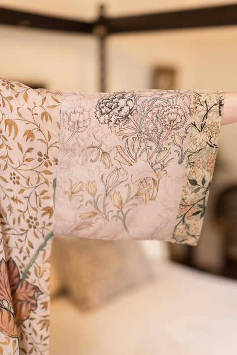 Opera Bamboo Floral Bird Kimono Duster Robe - Folklore