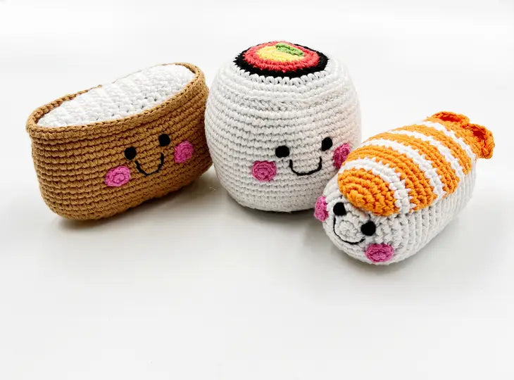 Yarn Rattle - Friendly Inari Sushi