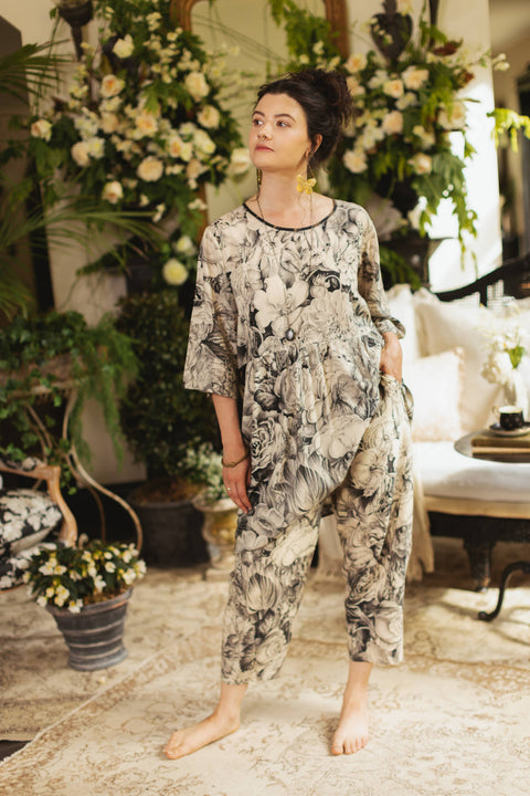 Artist Dress with Pockets - Honey & The Moon Florals & Bees