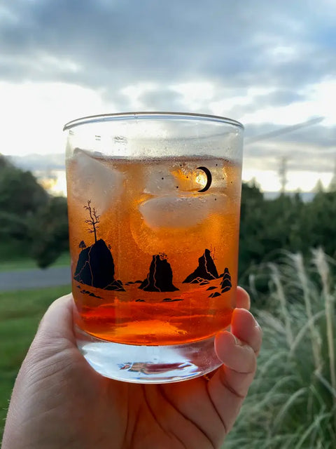 Rocks Glass - Moon Over Three Graces