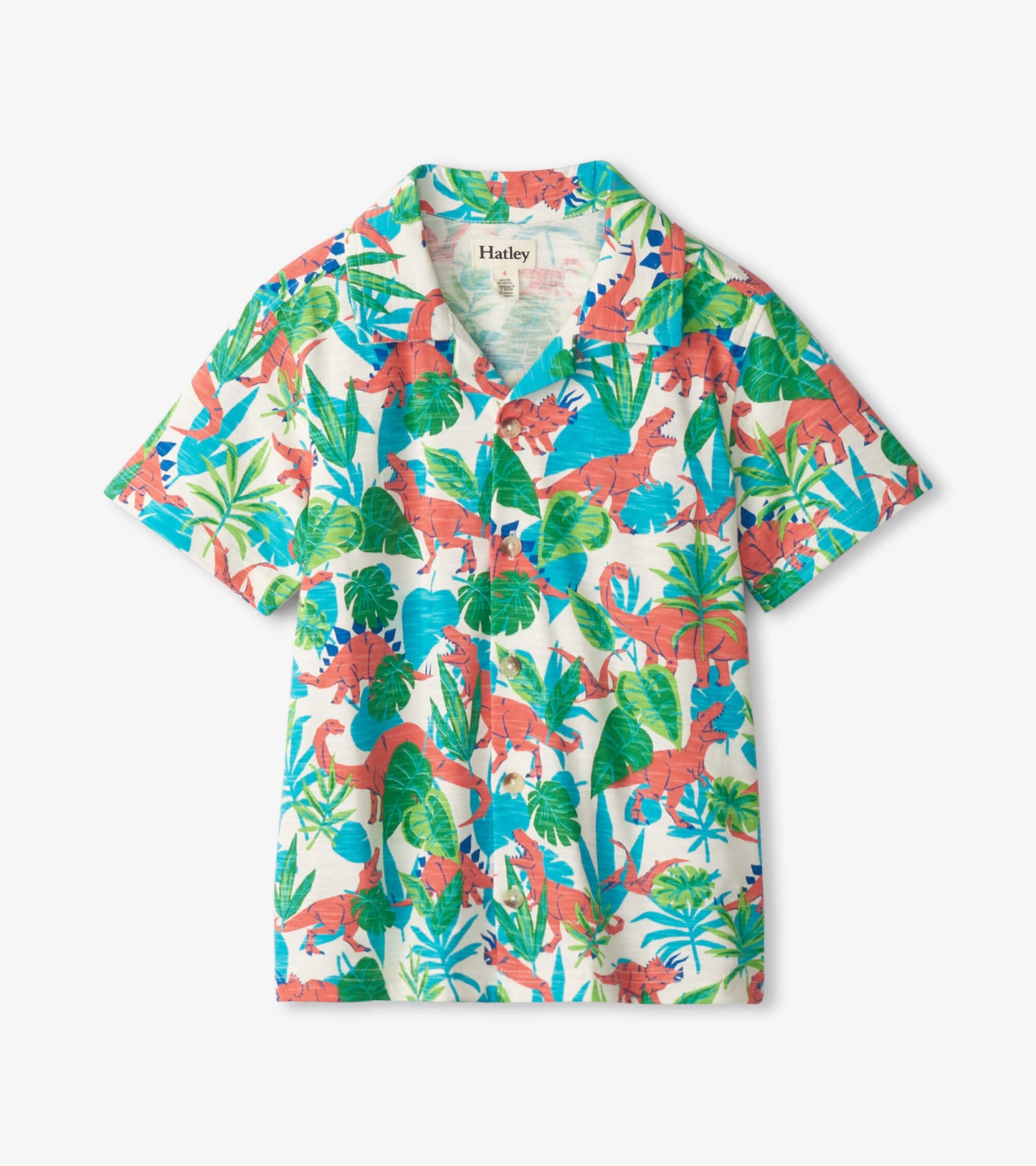 Button Down Shirt - Jungle Dino