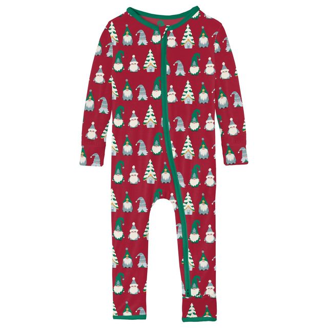 Coverall/Convertible Sleeper (Zipper) - Crimson Gnomes