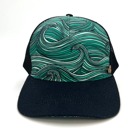 Trucker Hat – Waves Teal/Green