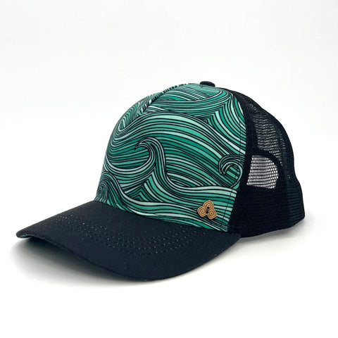 Trucker Hat – Waves Teal/Green
