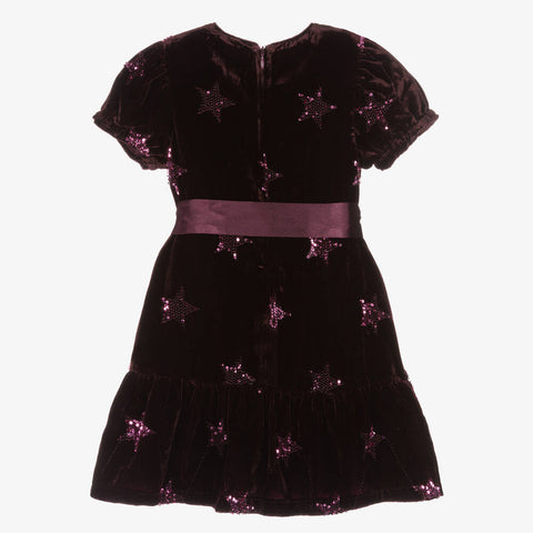 Velvet Dress - Pink Sequin Stars