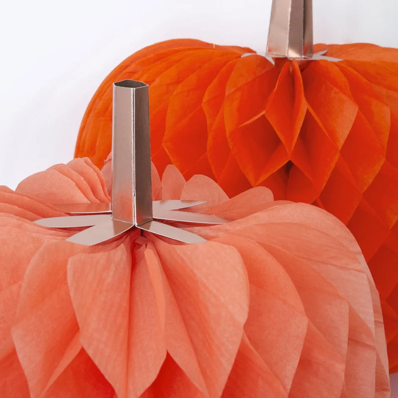 Halloween Decoration - Honeycomb Pumpkins (2pc)