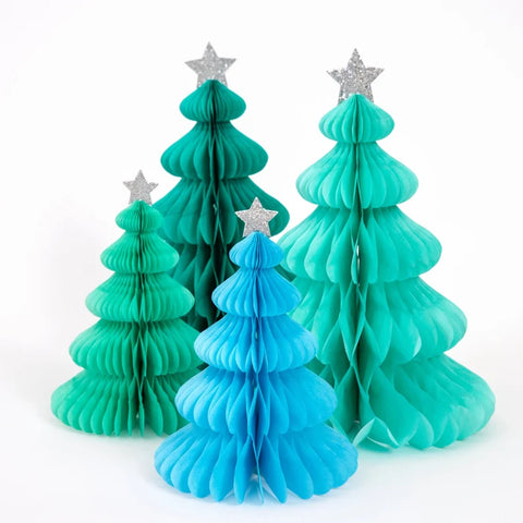 Decoration - Rainbow Forest Honeycomb Trees (10pc)