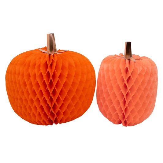 Halloween Decoration - Honeycomb Pumpkins (2pc)