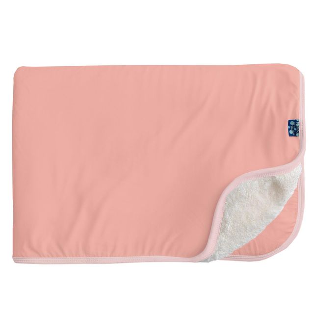 Stroller Blanket with Sherpa Backing - Blush with Baby Rose