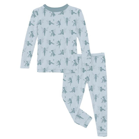 2 Piece Pajama Set (Long Sleeve) - Illusion Blue Forest Fairies