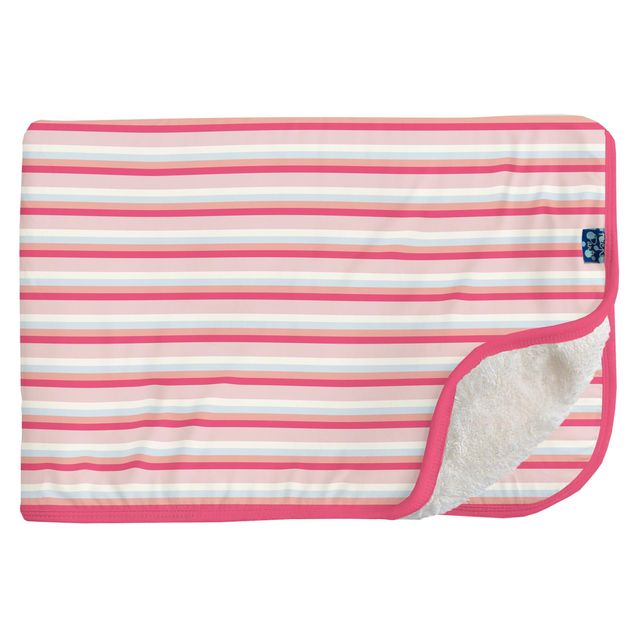 Toddler Blanket with Sherpa Backing - Baby Rose Stripe (Drop 2 Presale)