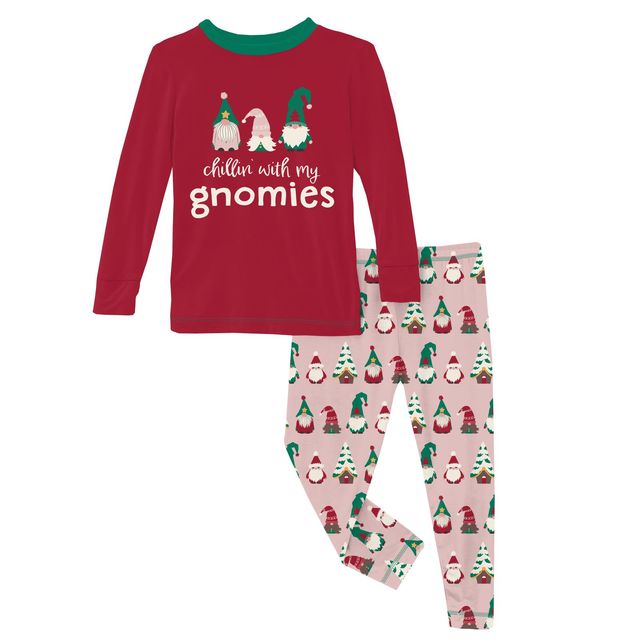 2 Piece Pajama Set (Long Sleeve) - Baby Rose Gnomes with Graphic Top