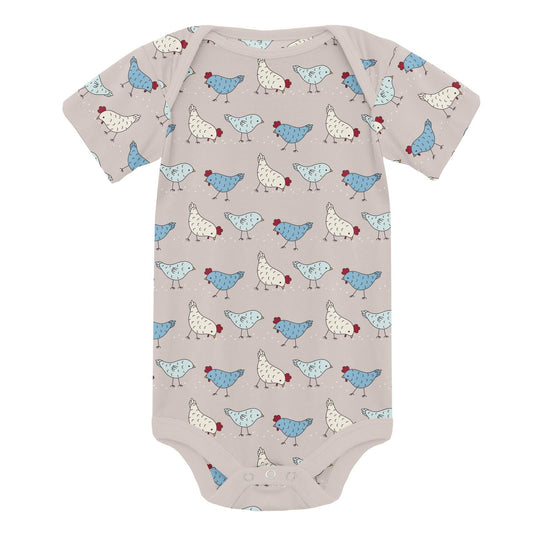 Onesie (Short Sleeve) - Latte Chickens