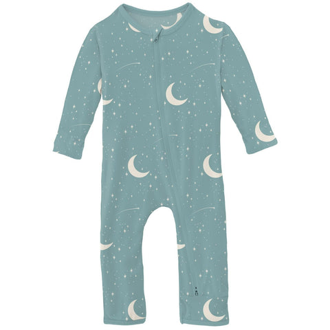 Coverall (Snaps/2 Way Zipper) - Jade Starry Sky & Moon