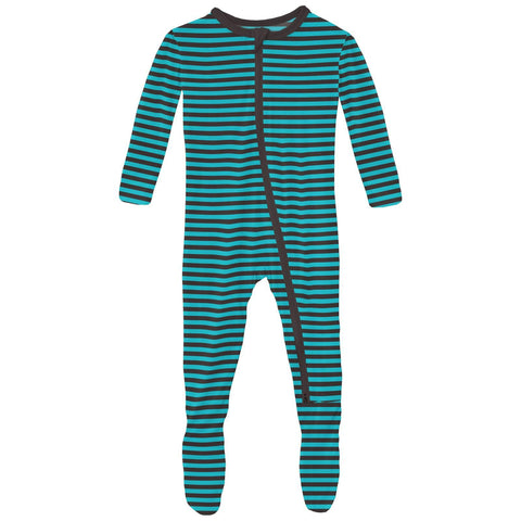 Footie (2 Way Zipper) - Rad Stripe