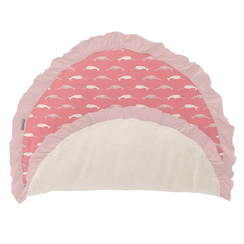 Fluffle Playmat with Ruffles (Sherpa Lined) - Strawberry Narwhal