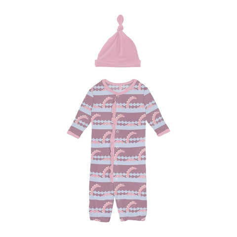 Last One - Size Preemie: Converter Gown with Ruffles & Hat - Pegasus Sea Monster