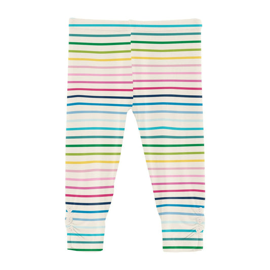 Leggings with Heart Buttons - Happy Stripe