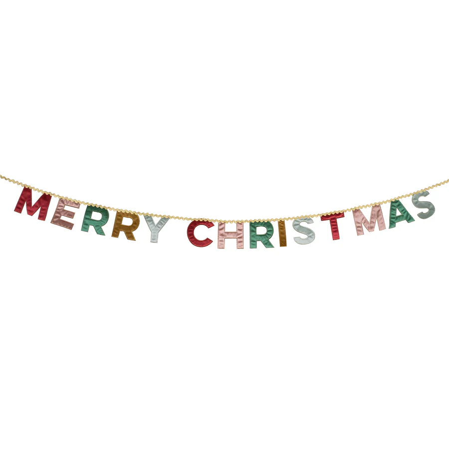 Garland - Merry Christmas Velvet Pennant