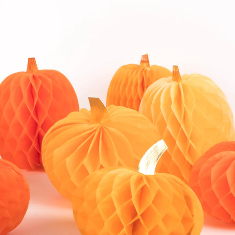 Halloween Decoration - Honeycomb Pumpkins (10pc)