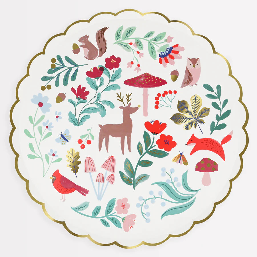 Paper Plates - Winter Woodland Large (8pk)