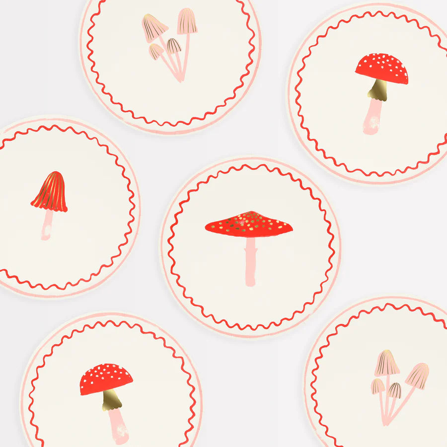 Paper Plates - Merry Mushrooms Small (8pk)