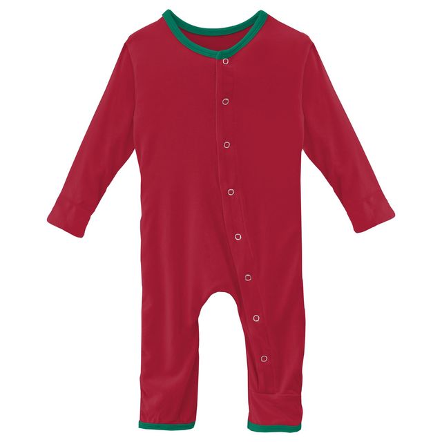 Applique Coverall (Snaps) - Crimson Gnomes