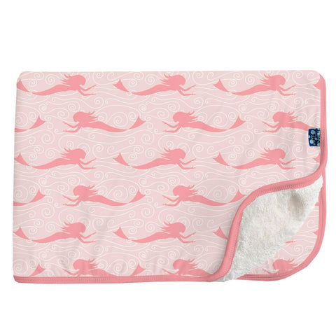 Toddler Blanket with Sherpa Backing - Baby Rose Mermaid