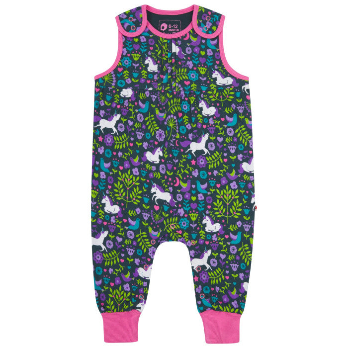 Pintuck Dungarees - Unicorn