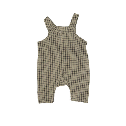Last One - Size 6/12M: Overalls - Grid Gingham Slate Green