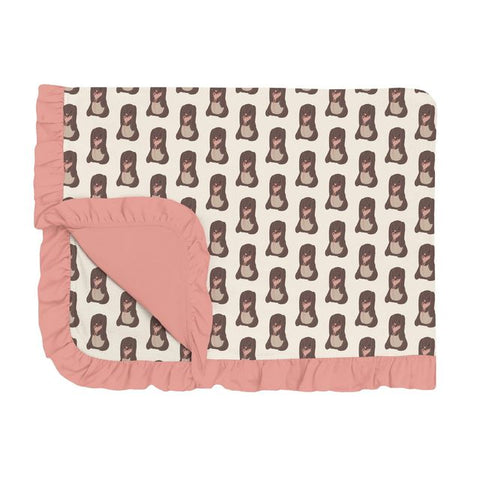 Toddler Blanket with Ruffles - Natural Velveteen Rabbit