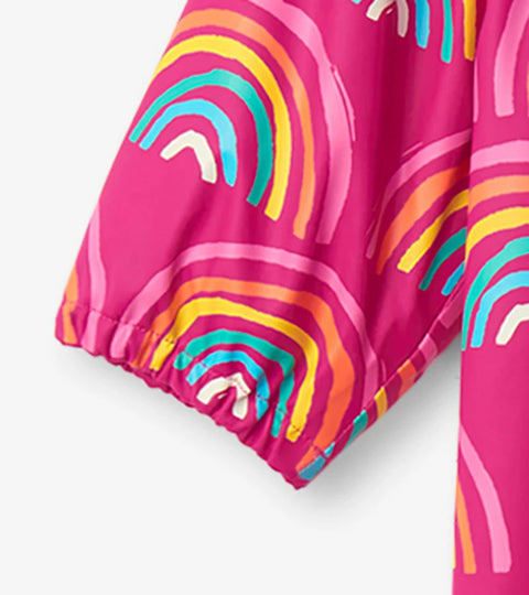 Last One - Size 9/12M: Rain Bundler (Sherpa Lined) - Rainy Rainbows