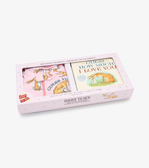 Coverall + Book Set - Guess How Much I Love You (Pink)