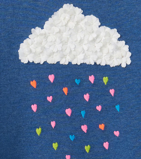 Last One - Size 6/9M: Flounce Skirt Dress - Heart Drops