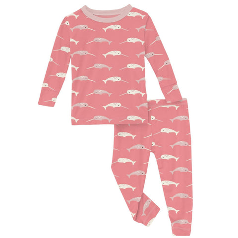 2 Piece Pajama Set (Long Sleeve) - Strawberry Narwhal