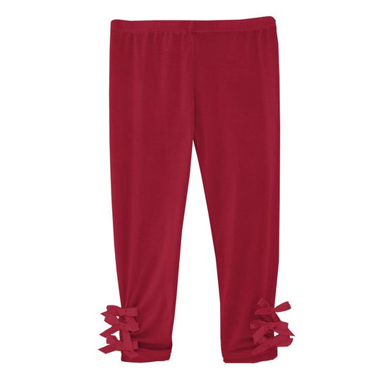 Leggings with Bows - Crimson