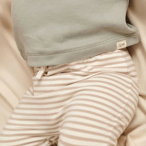 Drawstring Pant - Warm Grey Stripe