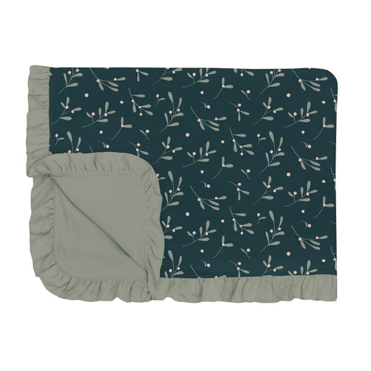 Toddler Blanket with Ruffles - Pine Mistletoe