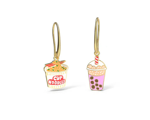 Earrings - Boba + Ramen