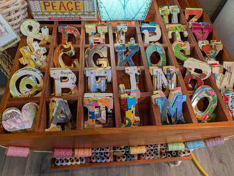 Upcycled Board Book Letters