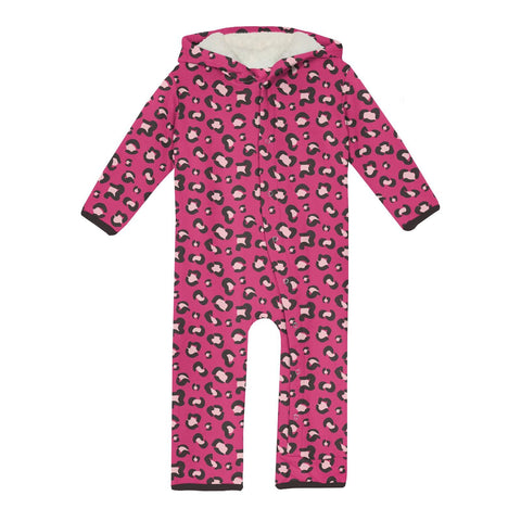 Fleece Coverall with Sherpa Lined Hood & Ears - Calypso Cheetah Print