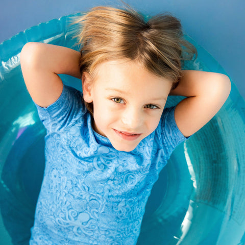 2 Piece Pajama (Short Sleeve) - Seas the Day Magnetic (Blue)